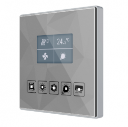 Panel capacitivo de 5 botones y display gráfico superior con termostato